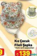 KIZ ÇOCUK FİLELİ ŞAPKA